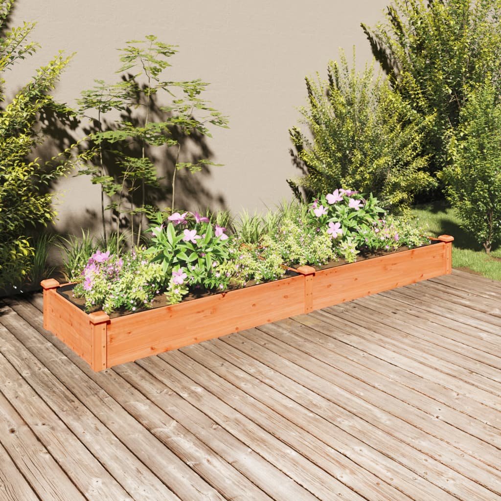 Walplus Firwood Raised Garden Bed - Brown - 240 x 60 x 25 cm