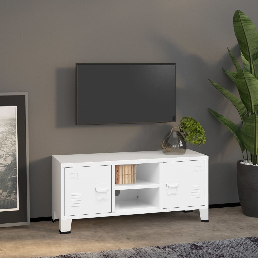 Walplus 2 Doors TV Cabinet - White - 105 x 35 x 42 cm