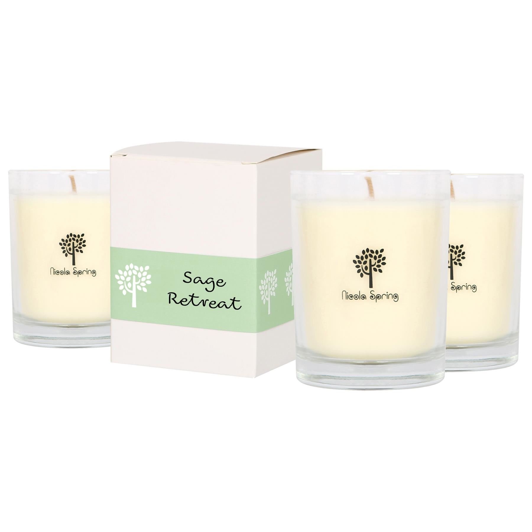 Nicola Spring 160ml Soy Wax Scented Candles Pack of 3 - Sage Retreat