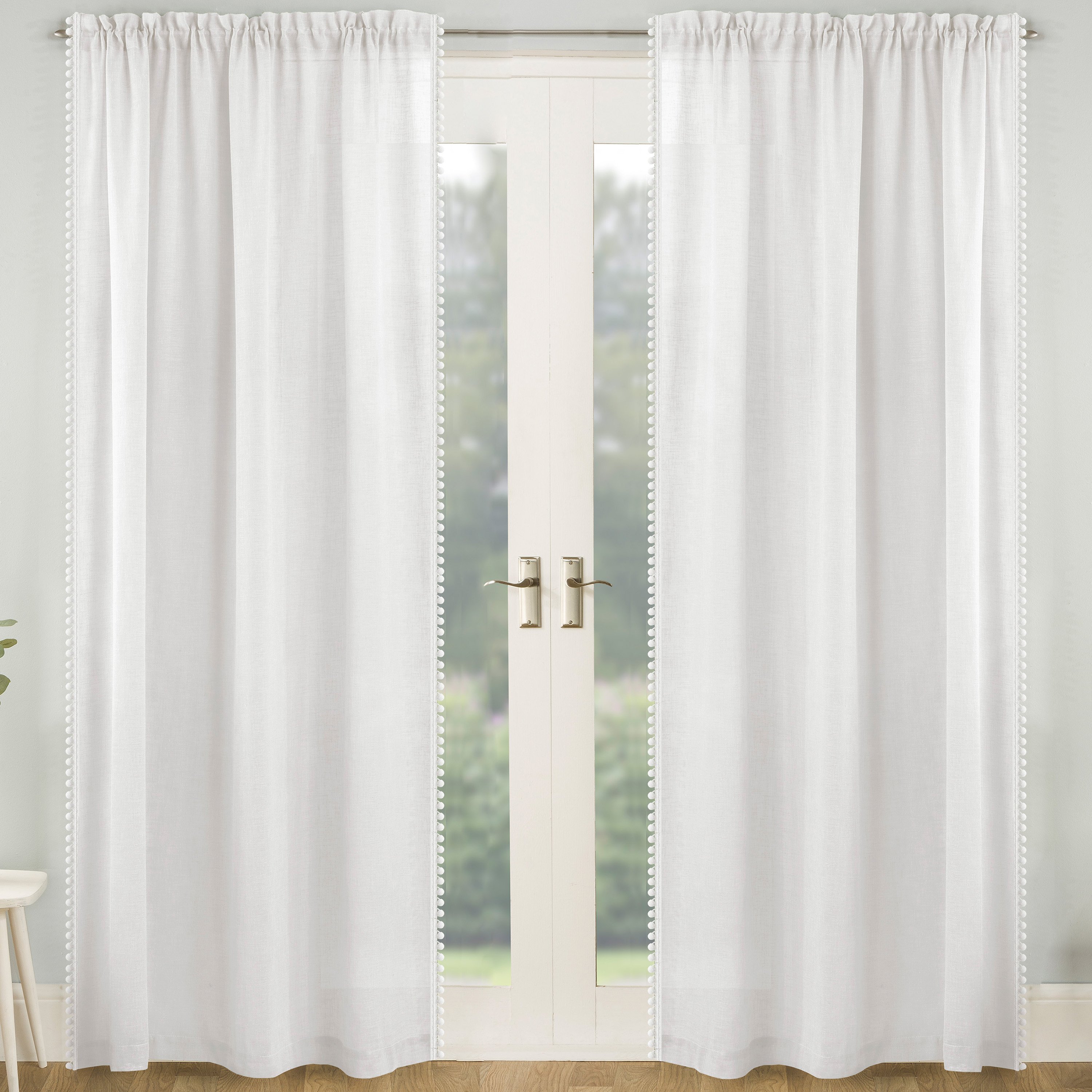 Tyrone Textiles Tahiti Rod Pocket Voile Panels - 140 x 122cm - White