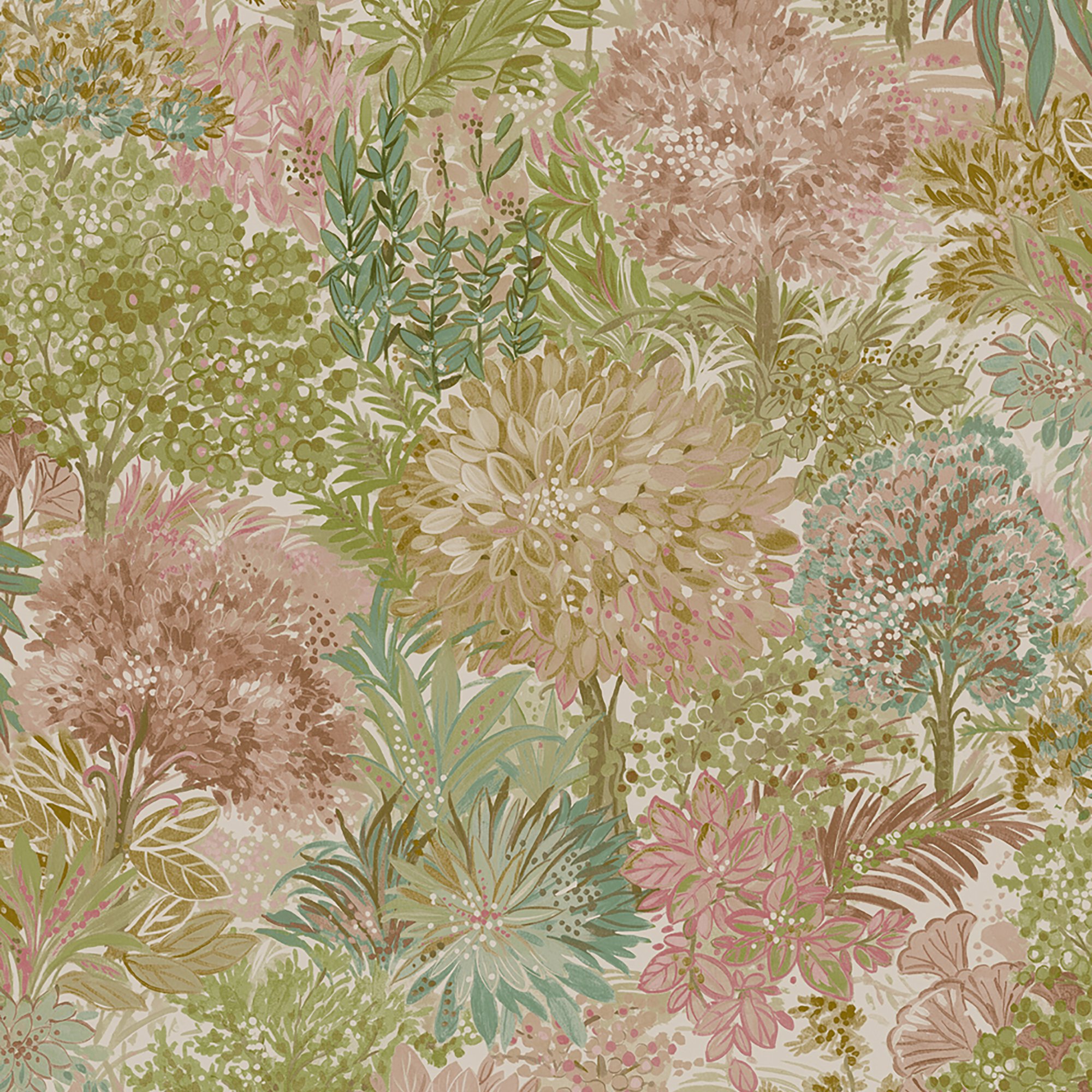 Grandeco Blossom Tree Leaf Foliage Smooth Wallpaper - Pink Multi