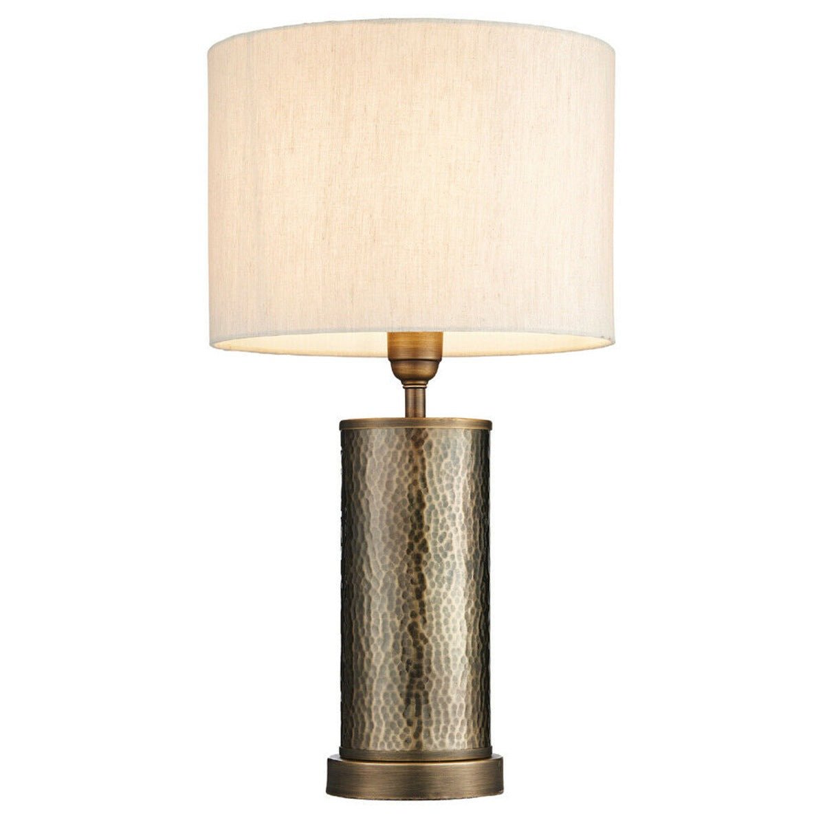 Loops Direct Steel and Fabric Table Lamp - Aged Bronze and Off-White