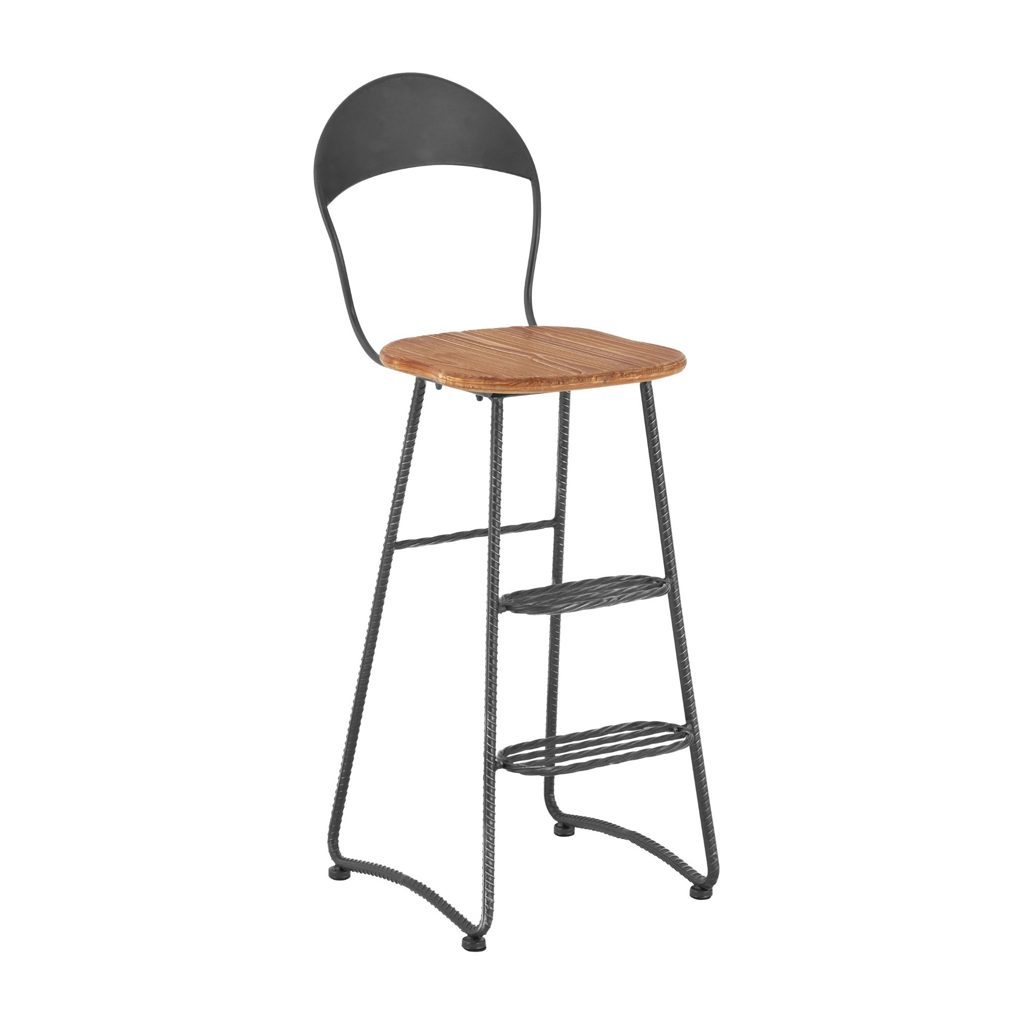 Orsina New Foundry Fir Wood Bar Chair – Natural and Black