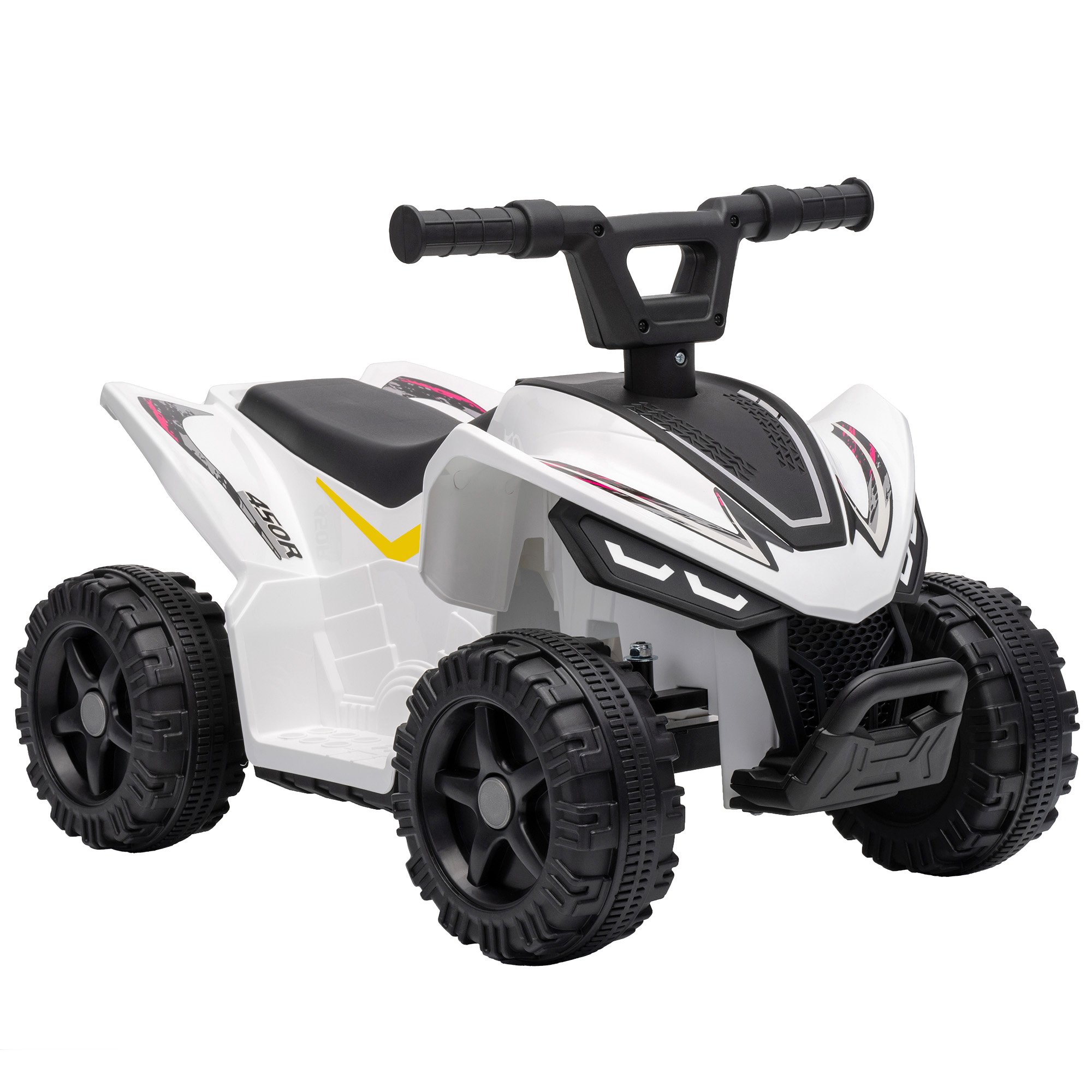 AIYAPLAY 6V 25kg Max Load 18-48 Months Electric Ride on Quad Bike – White