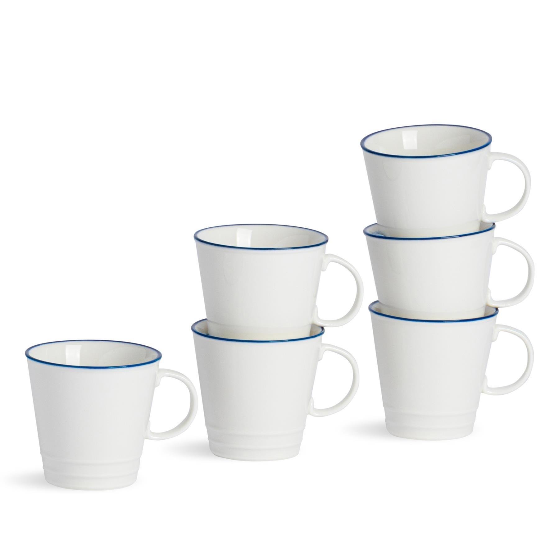 Nicola Spring White Farmhouse Espresso Cups - Pack of 6