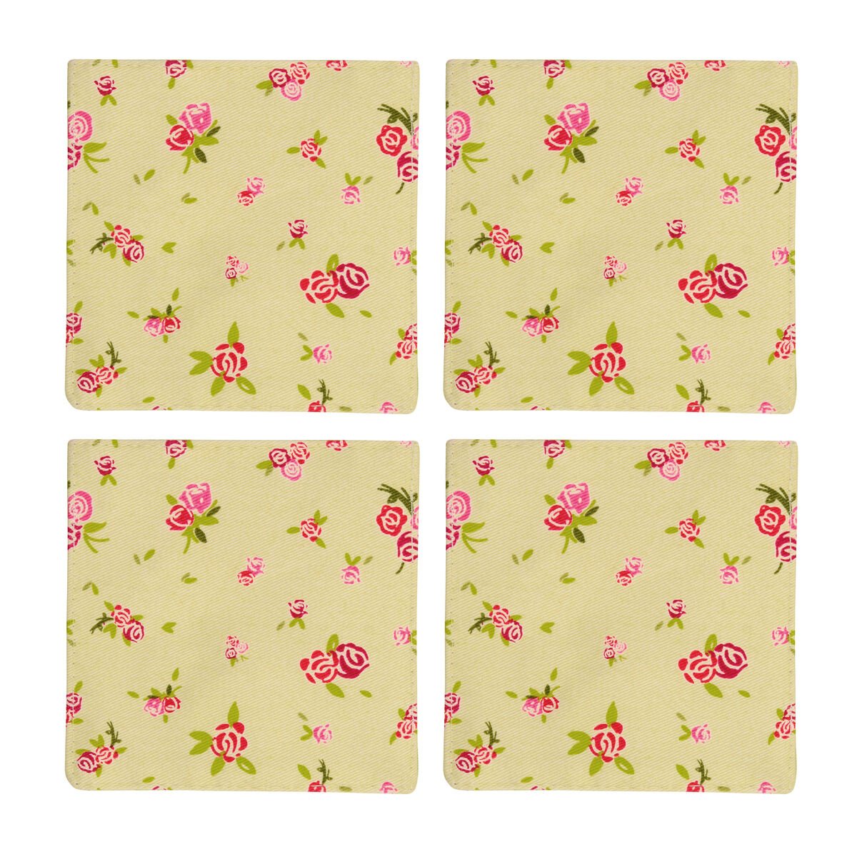 Orsina Set Of 4 Rose Cottage Coasters - Assorted