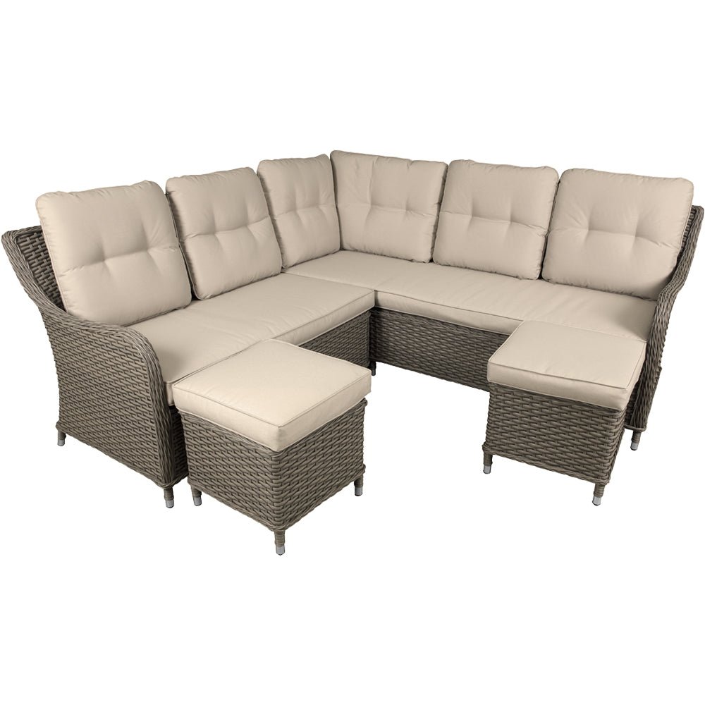 Loops Direct 5 Seater PE Rattan Garden Sofa Set - Natural
