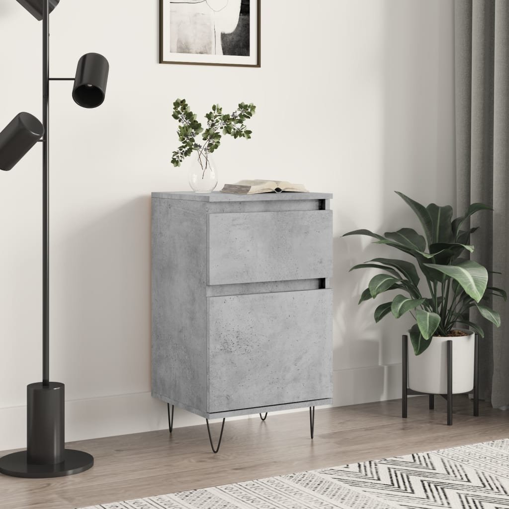 Walplus Engineered Wood Sideboard - Concrete Grey - 40 x 35 x 70 cm