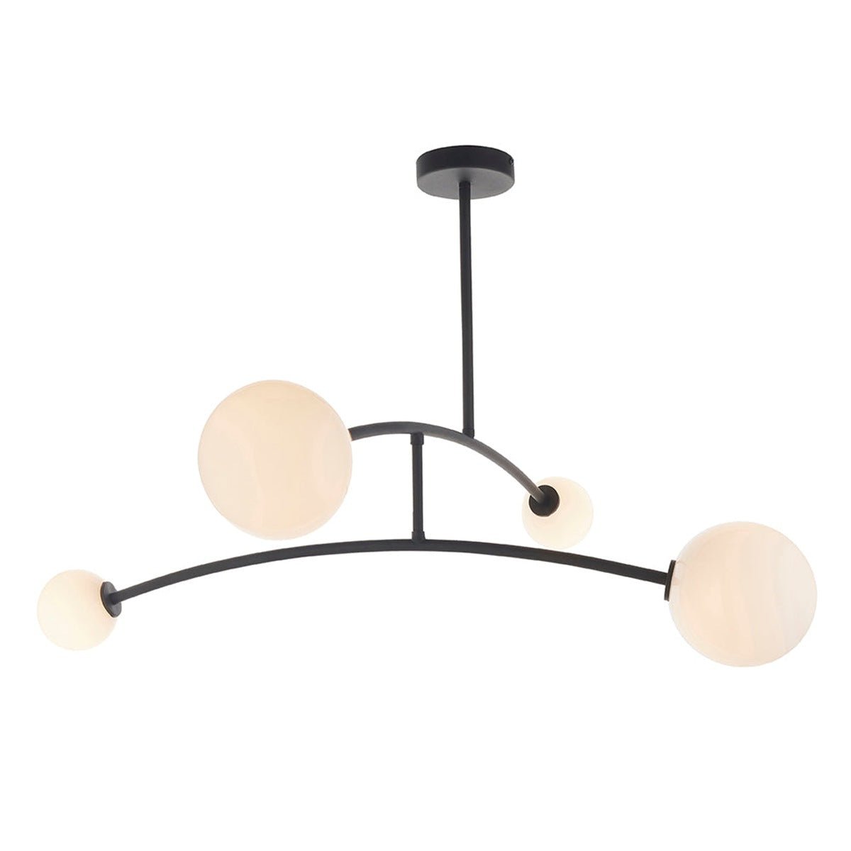 Loops Direct Steel and Glass Multi-Arm Ceiling Light - Matt Black