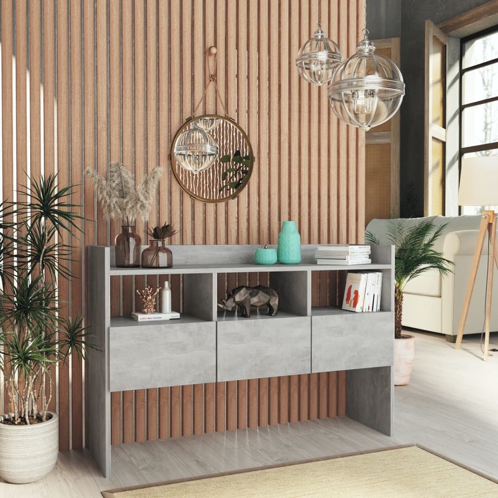 Walplus Engineered Wood Sideboard - Concrete Grey - 105 x 30 x 70 cm