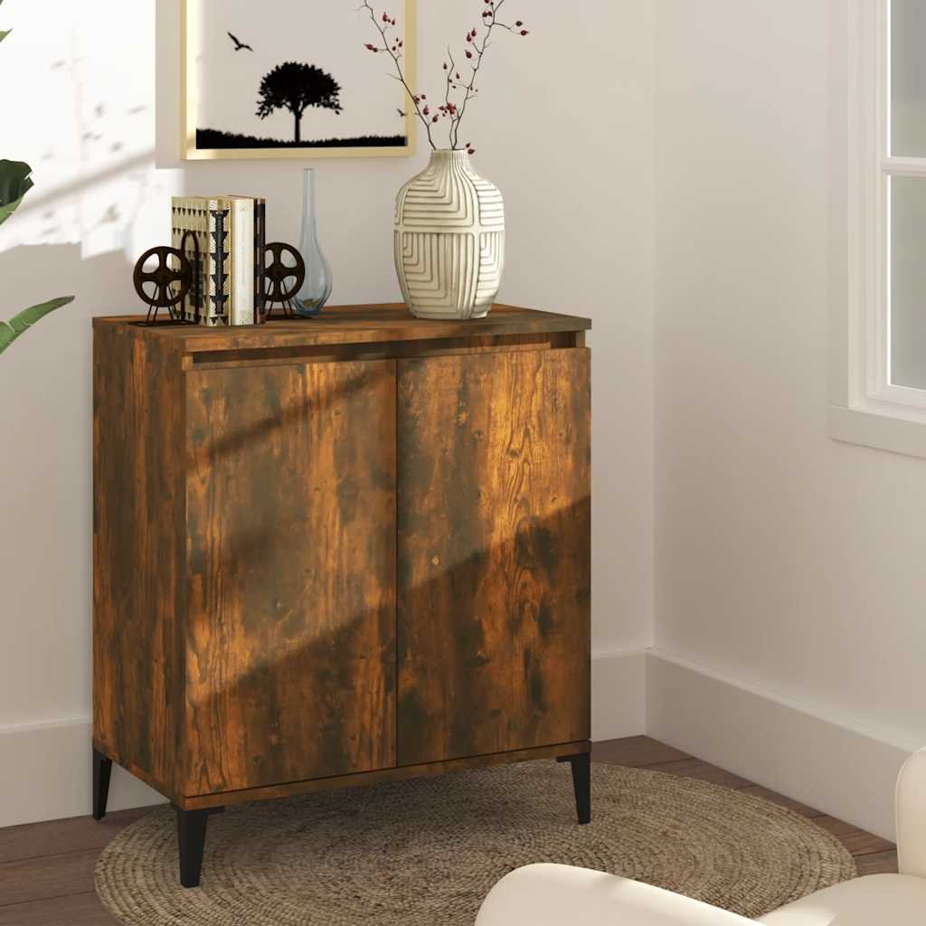 Walplus Engineered Wood Buffet Sideboard - Smoked Oak - 60 x 35 x 70 cm