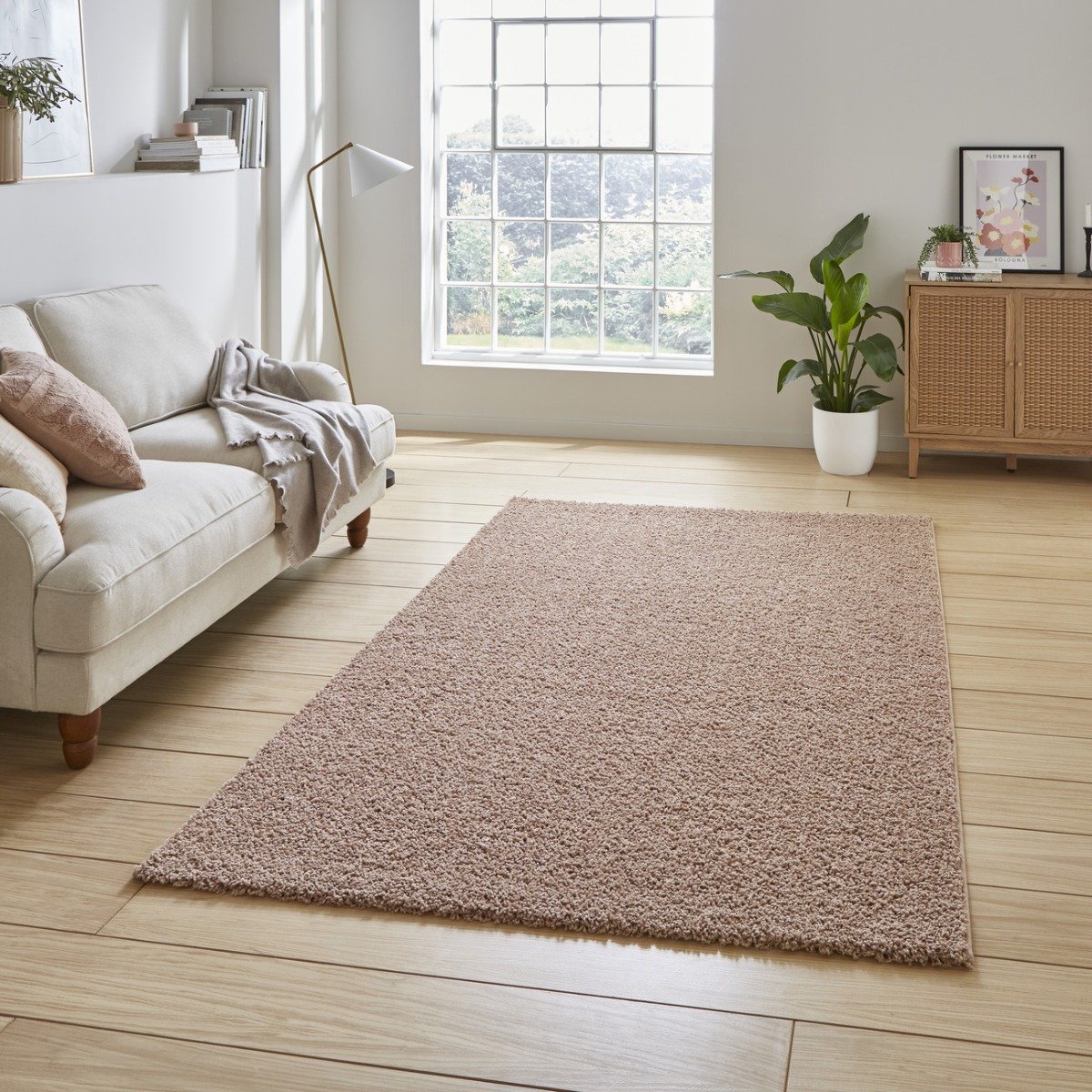 Mega Flooring Pink Modern Plain Rug - 80 x 150cm