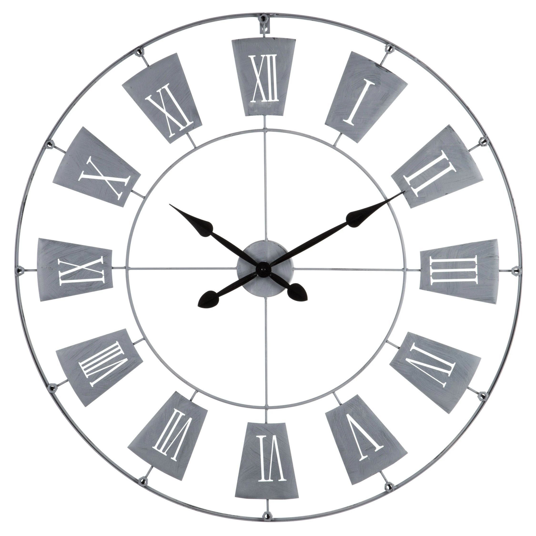 Orsina Vitus 90cm Dia Metal Large Wall Clock - Grey