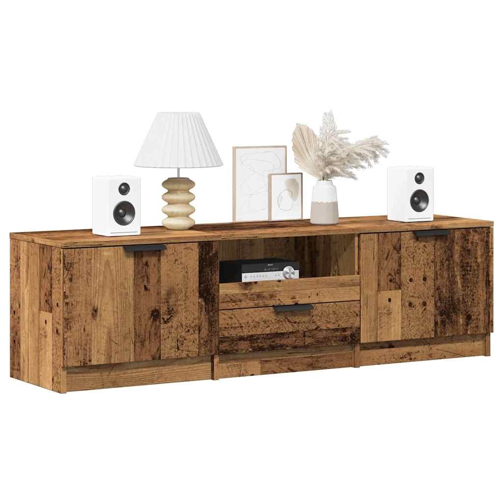 Walplus Engineered Wood 3 Drawers TV Cabinet - Old wood - 140 x 35 x 40 cm