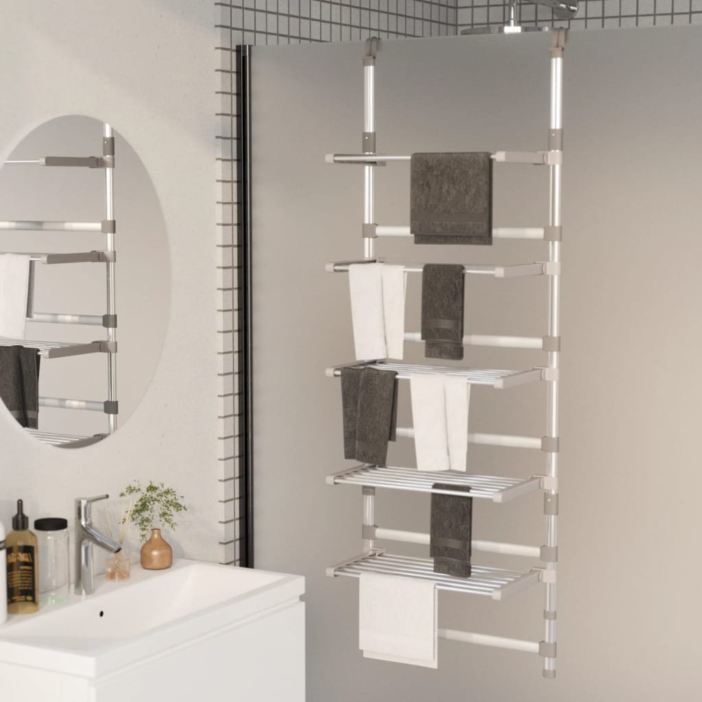 Walplus Silver 3-Tier Polyethylene Hanging Laundry Drying Rack