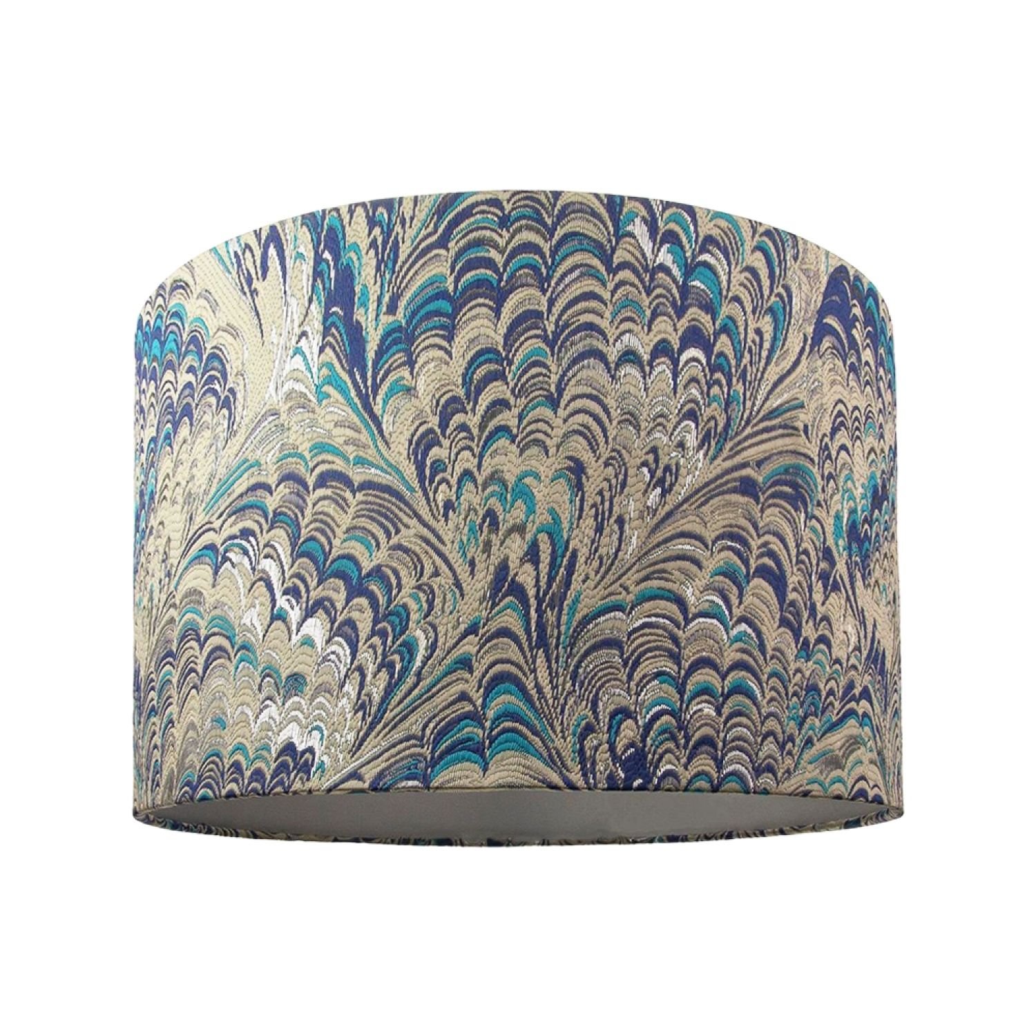Happy Homewares Multicoloured Peacock Print in Soft Cotton Lampshade - 30cm