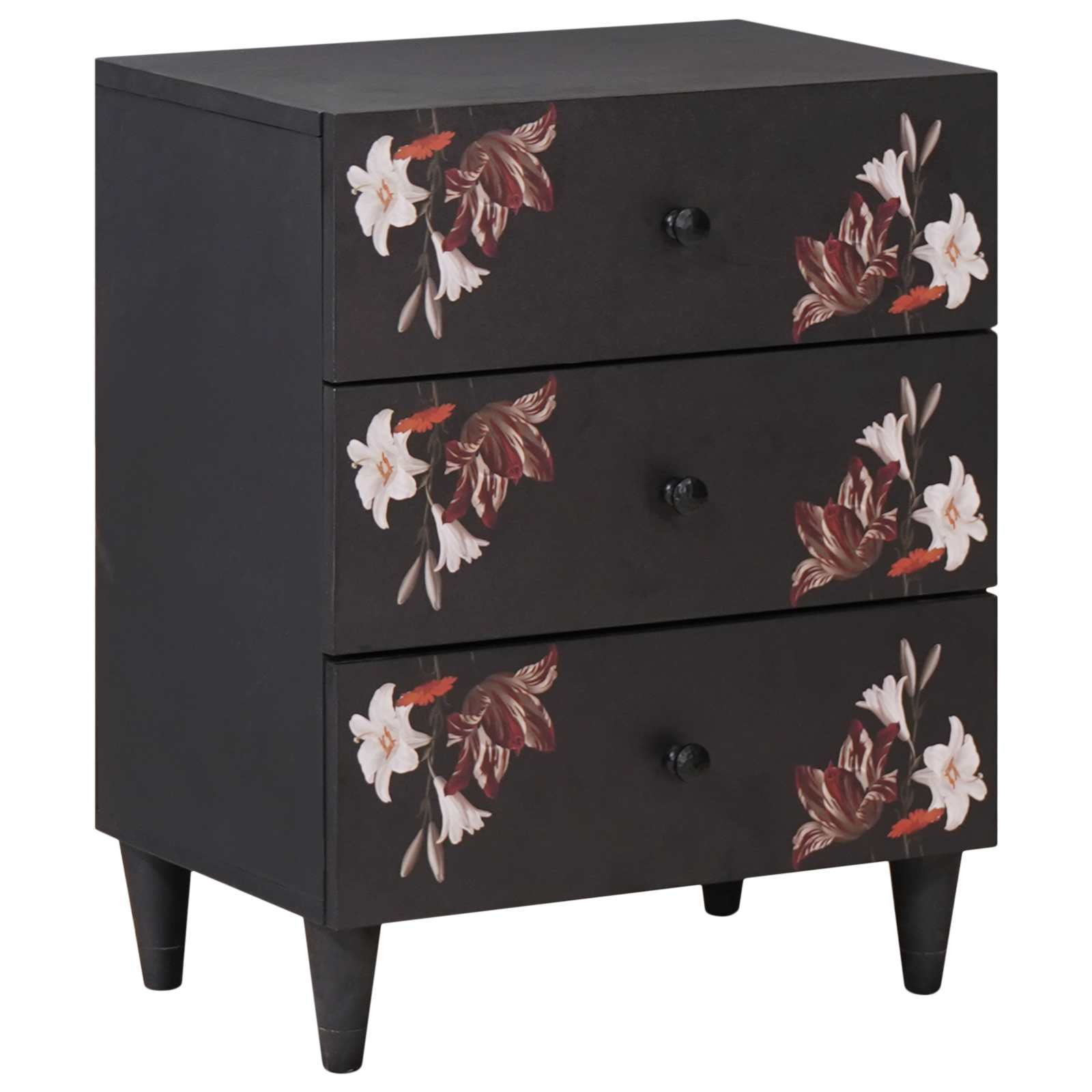 Walplus Solid Wood Bedside Cabinet - Multicoloured - 50 x 33 x 60 cm