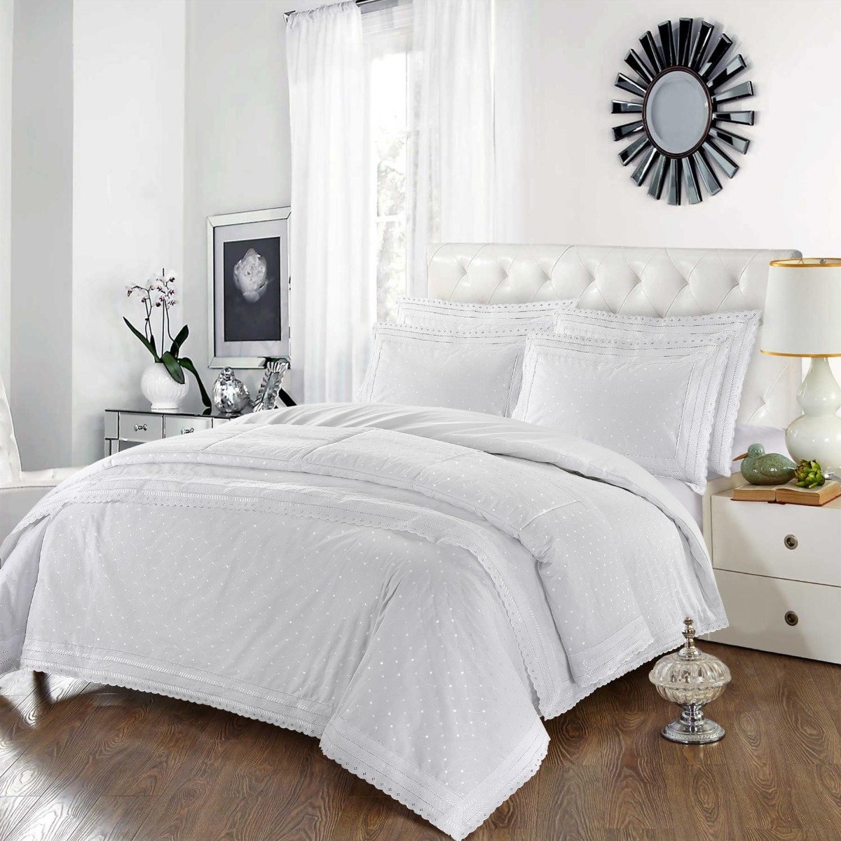 HomeSpace Direct Highgrove White Duvet Cover Set - Super King