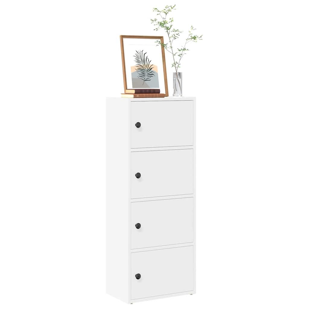 Walplus Engineered Wood Bookcase - White - 40 x 24 x 102 cm