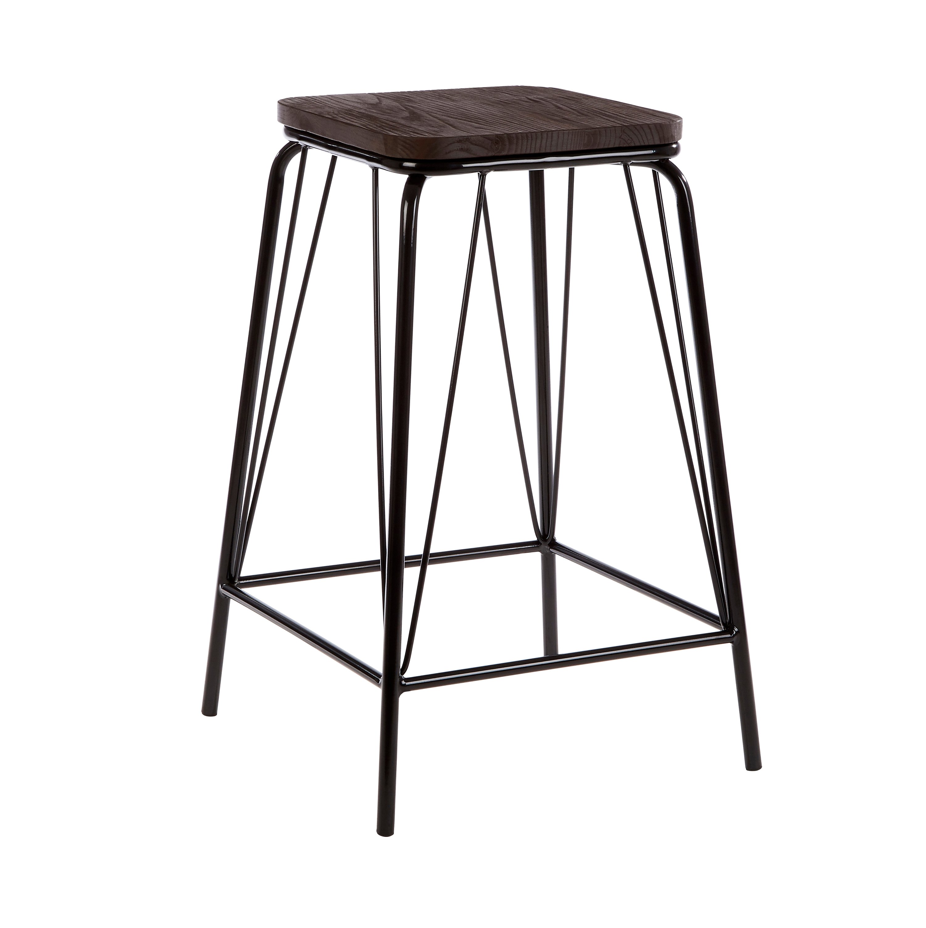 Orsina District Elm Wood Stool – Natural & Black