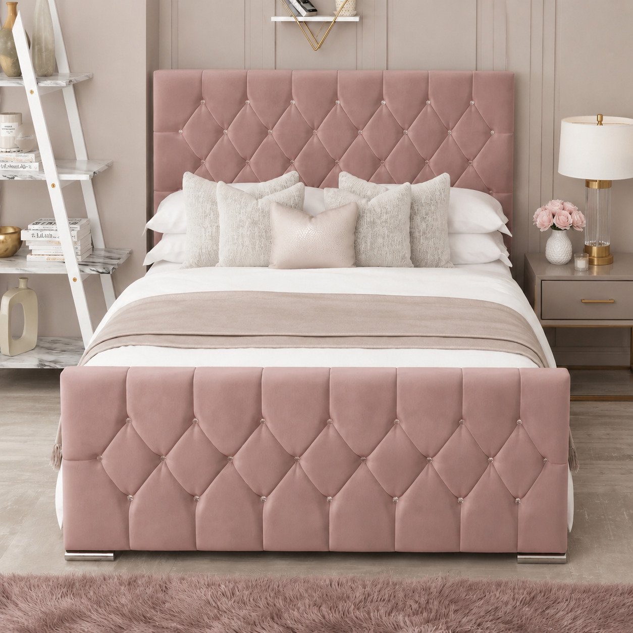 Bed Choices Florida Single Ottoman Bed Frame With 54" Headboard - Pink