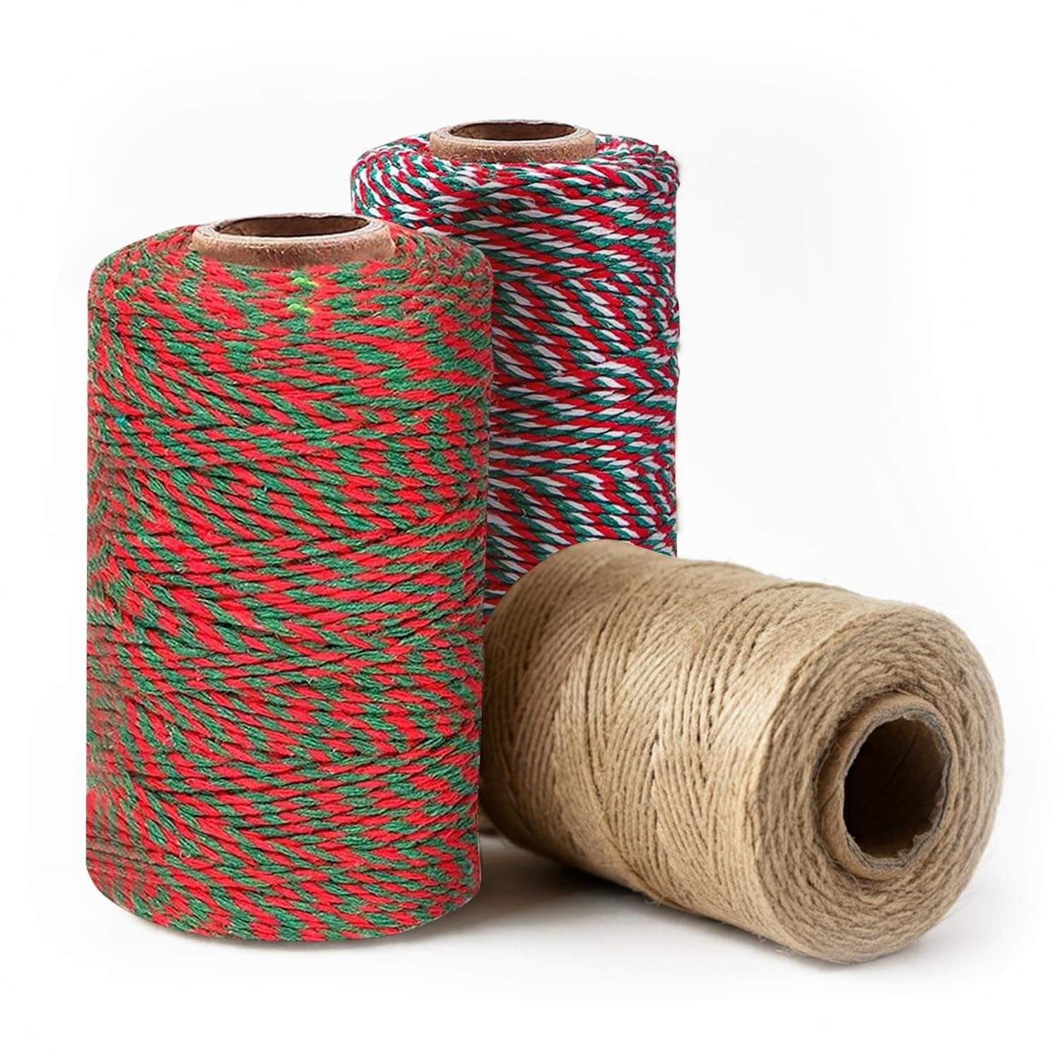 Kraft & Co 3 Ply Jute & Cotton Gift Wrapping Twine - Pack of 3 - Multi