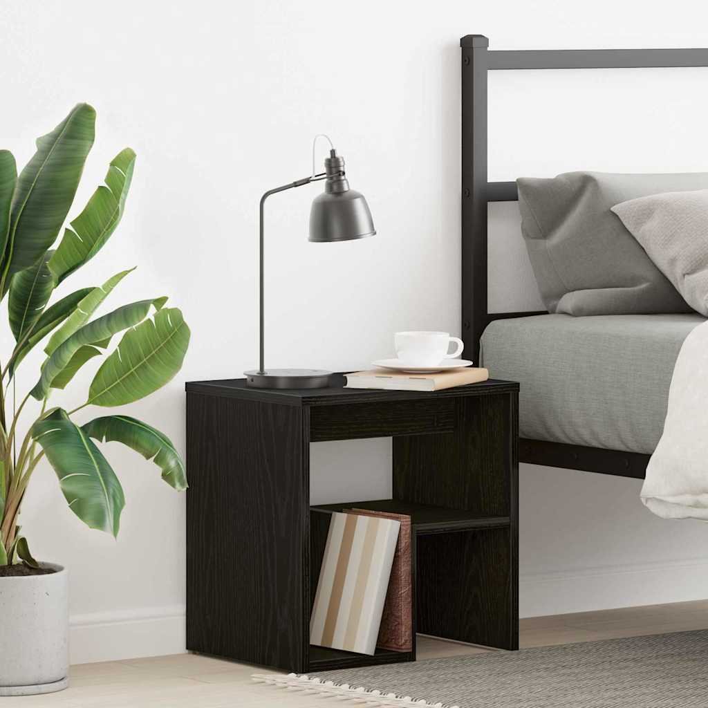 Walplus Engineered Wood Bedside Cabinet - Dark Oak - 40 x 30 x 40 cm