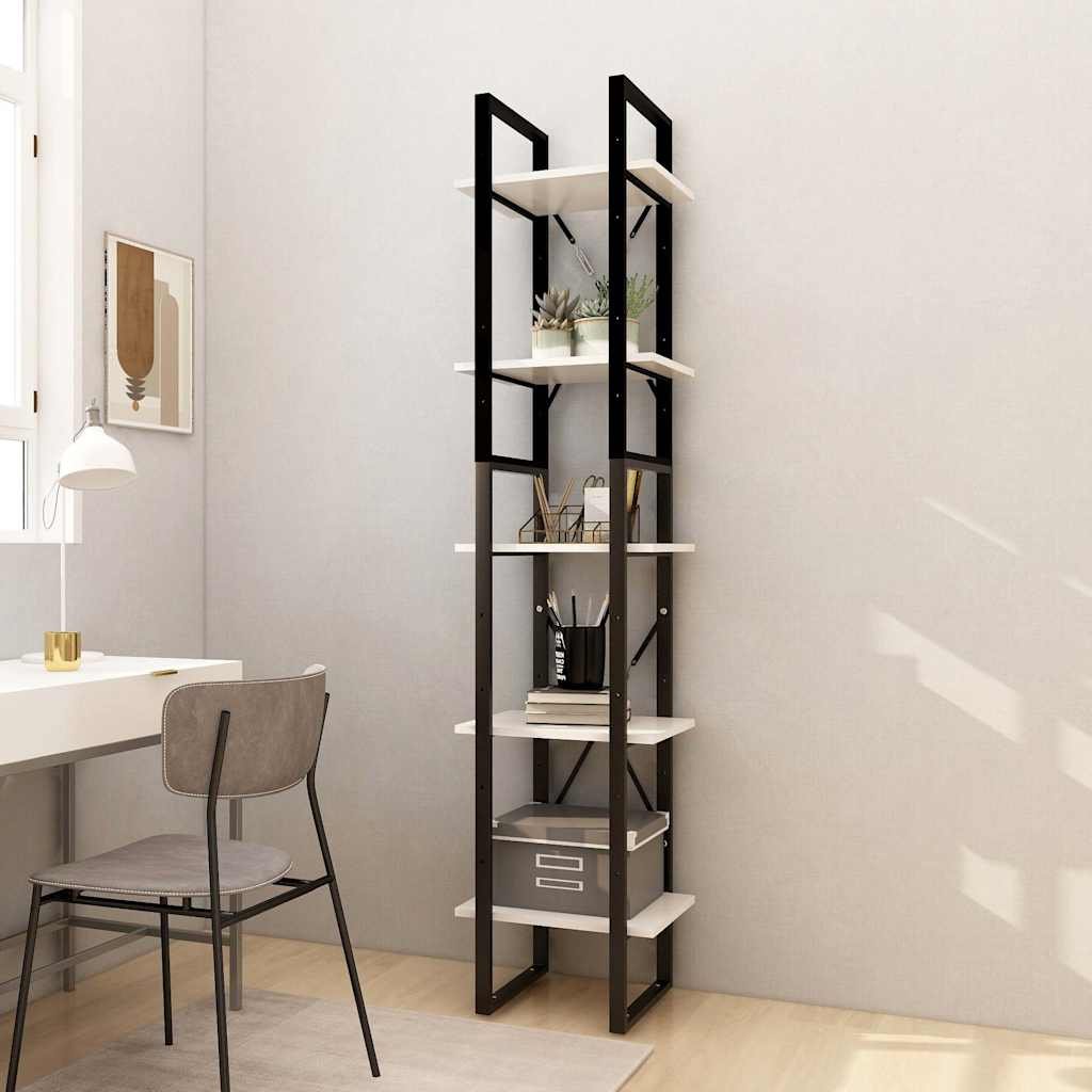 Walplus Metal Book Cabinet - White - 40 x 30 x 105 cm