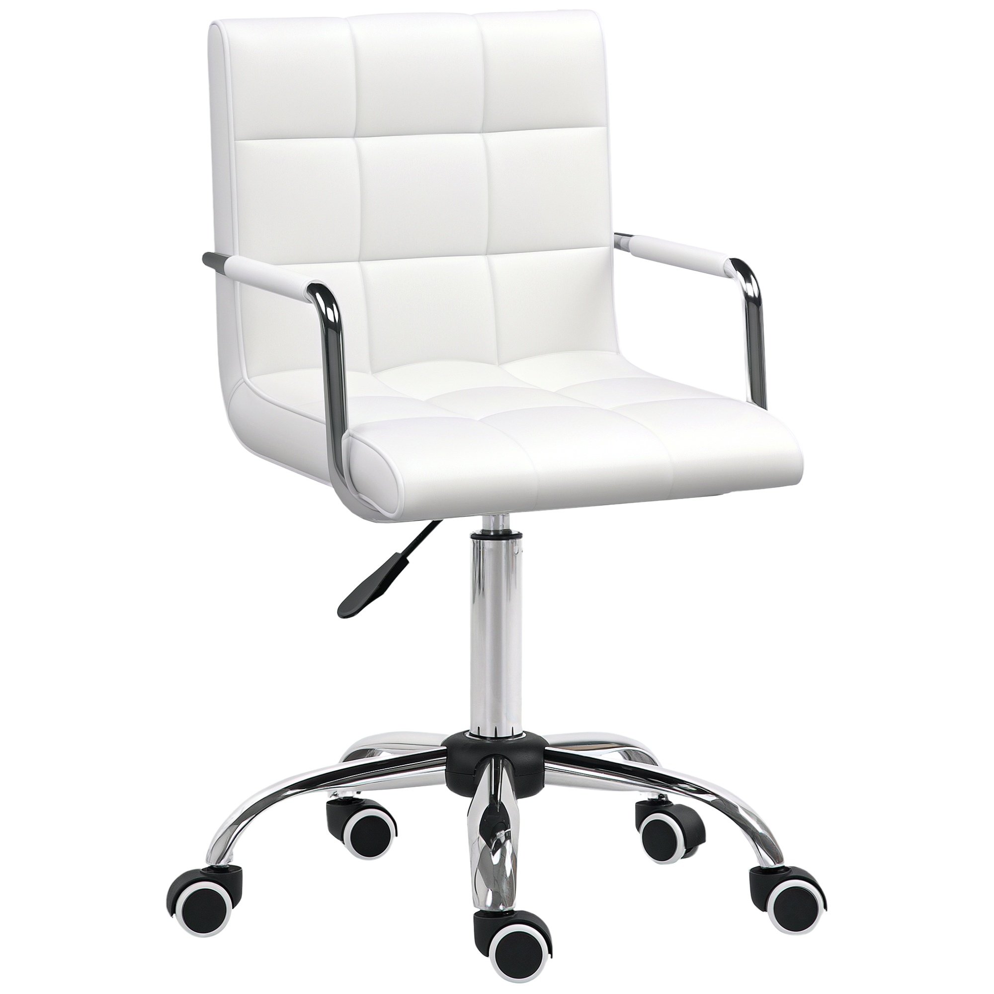 Vinsetto PU Leather Mid Back Makeup Vanity Chair - White