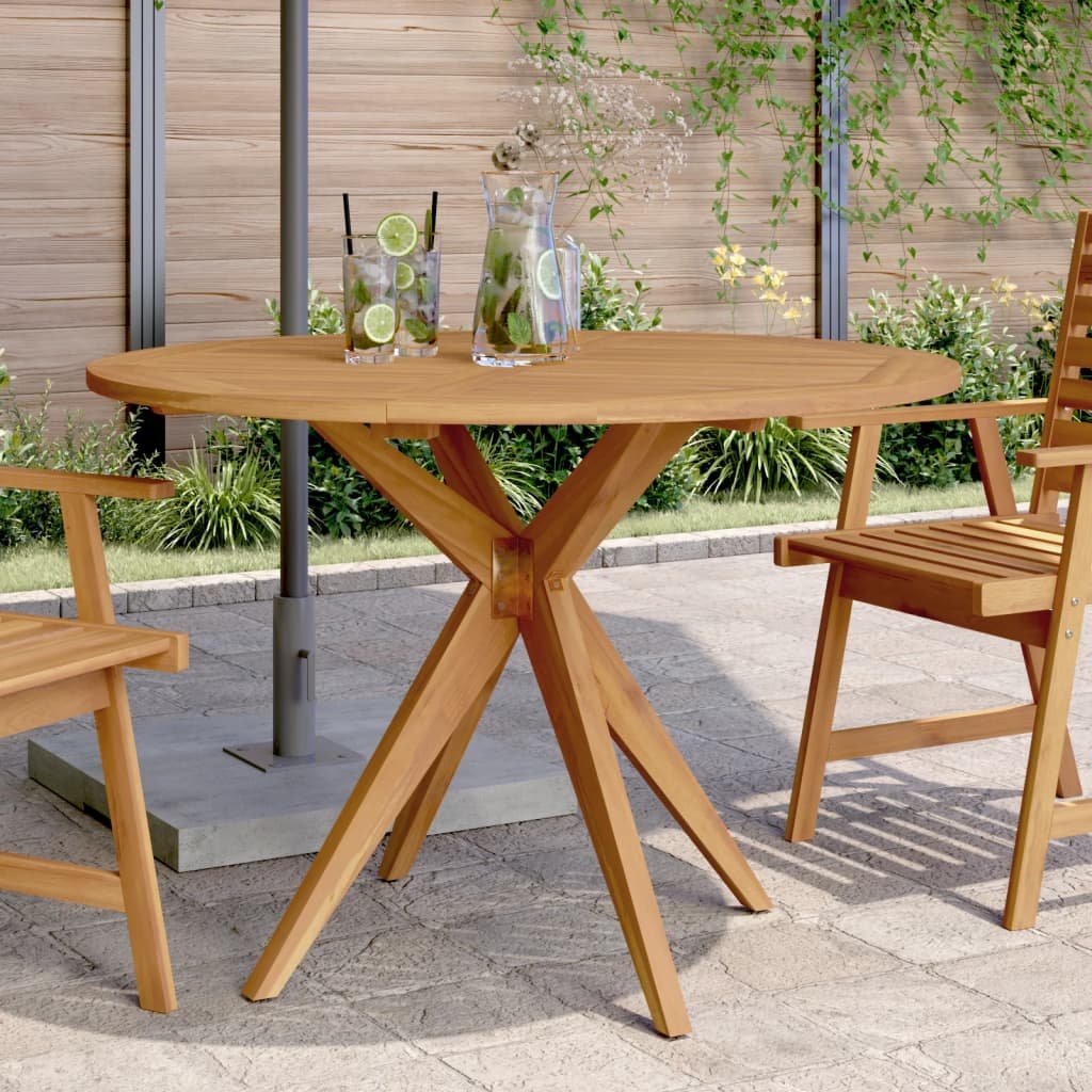 Walplus Solid Acacia Wood Garden Table - Brown - 110 x 75 cm
