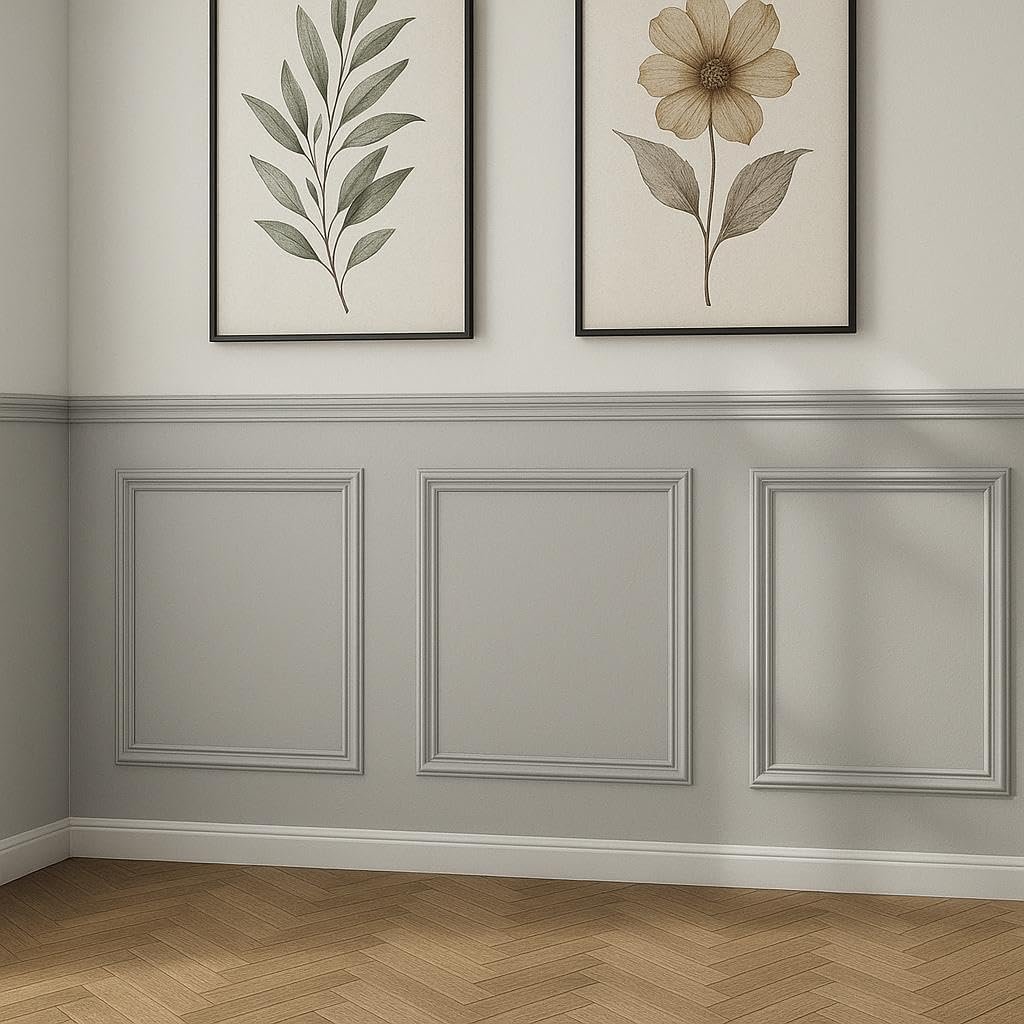 Home Treats 3D Shaker Wall Panelling Kit & Dado Rail - 13 PC