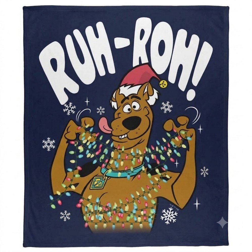 Scooby Doo Ruh Roh! Christmas Lights Blanket - 152cm x 127cm