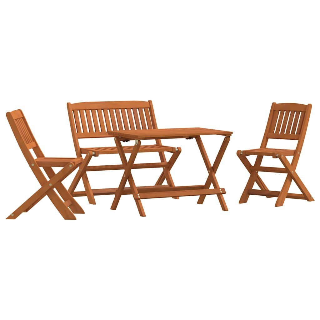 Walplus Eucalyptus Wood Folding Dining Set - Natural Wood - 60 x 40 x 45 cm