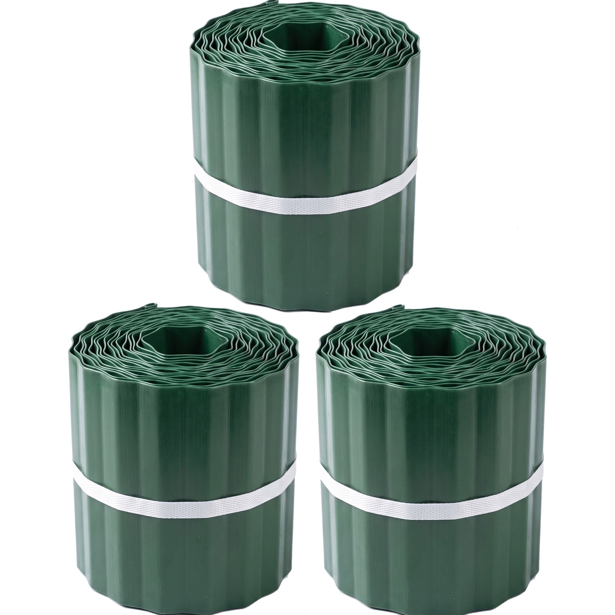 Primrose Green Coated Steel Corrugated Metal Lawn Edging Roll - 15m