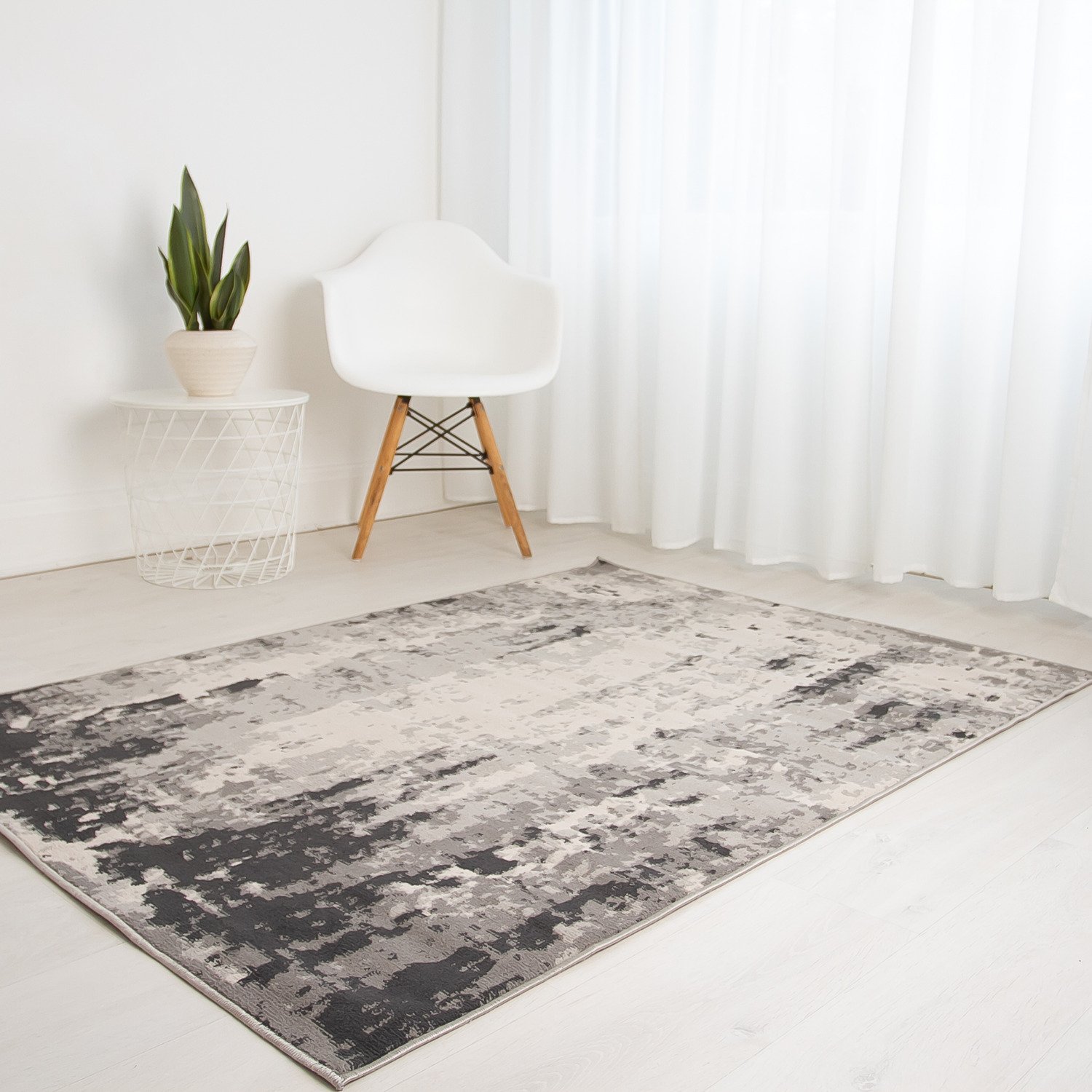 DS Living Urbano Patterned Rug - Light Grey & Anthracite - 150x80cm