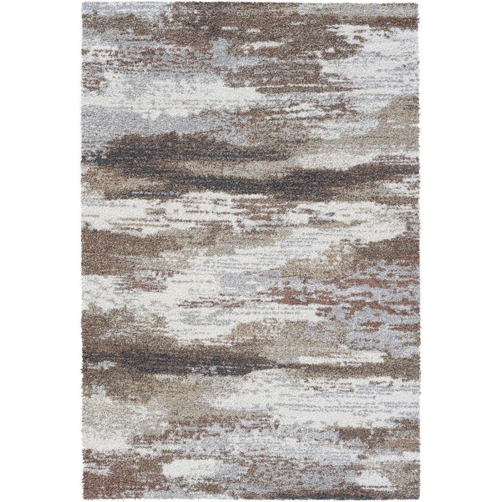 Mega Flooring Grey Shaggy Abstract Rug - 80 x 150cm