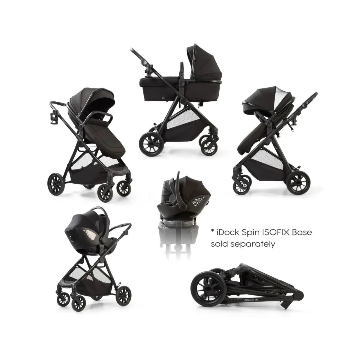 Red Kite Push Me Savanna i-Size Travel System - Black - Zebra