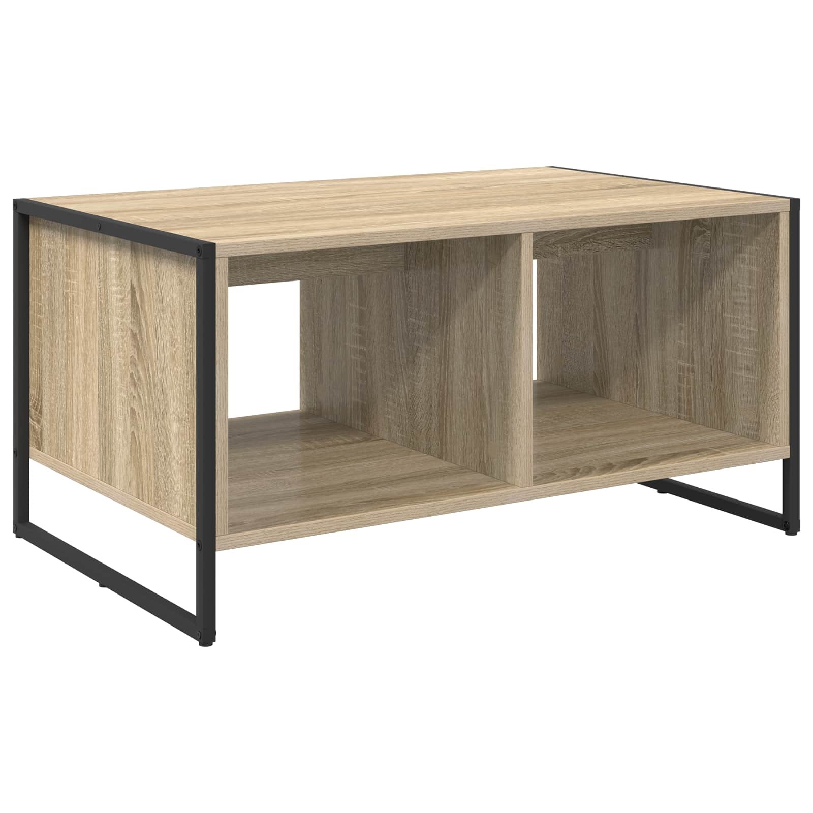 Walplus 2 Shelf Engineered Wood Coffee Table - Light Oak - 80 x 50 x 40 cm