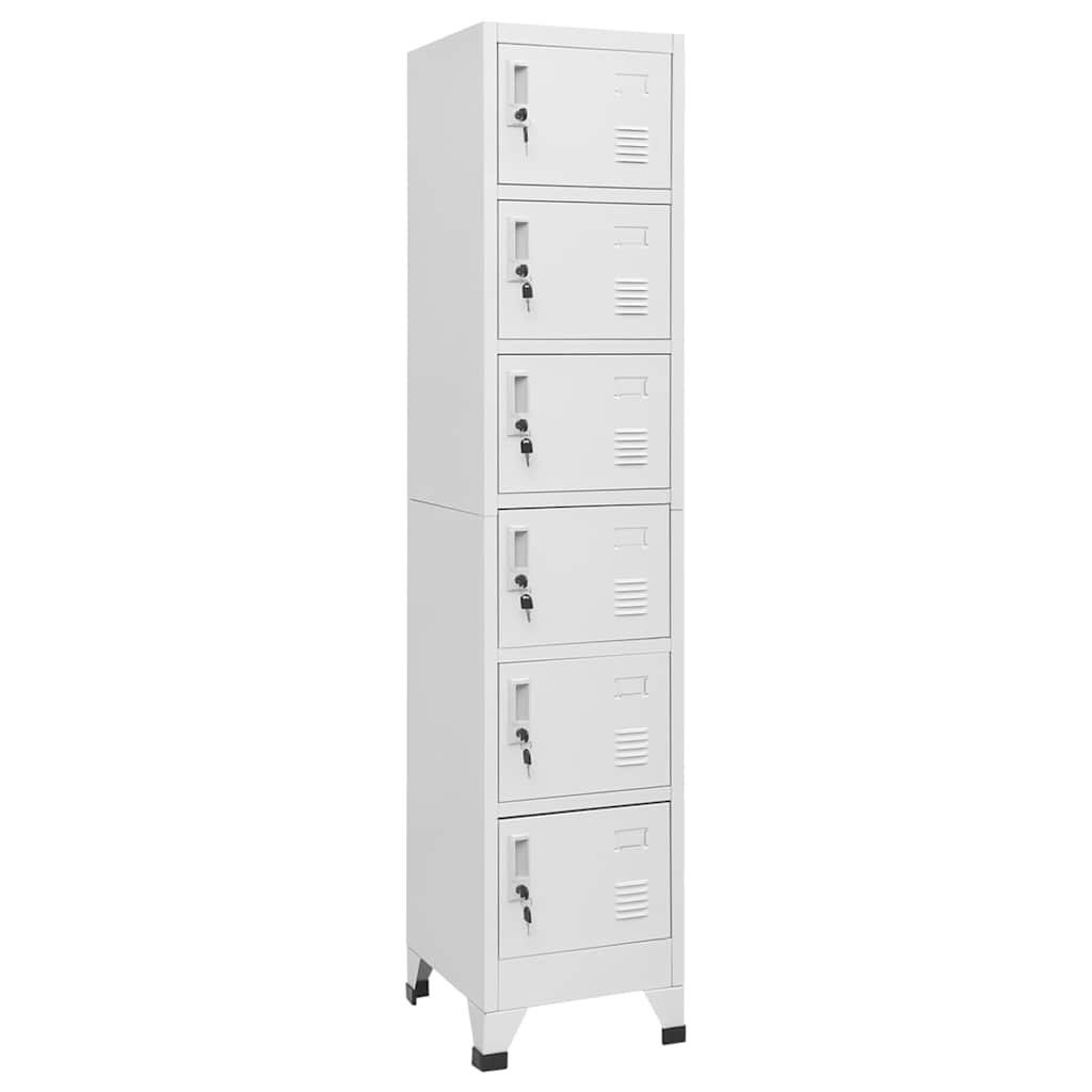 Walplus Steel 6 Door Locker Cabinet - Light Grey - 38 x 40 x 180 cm
