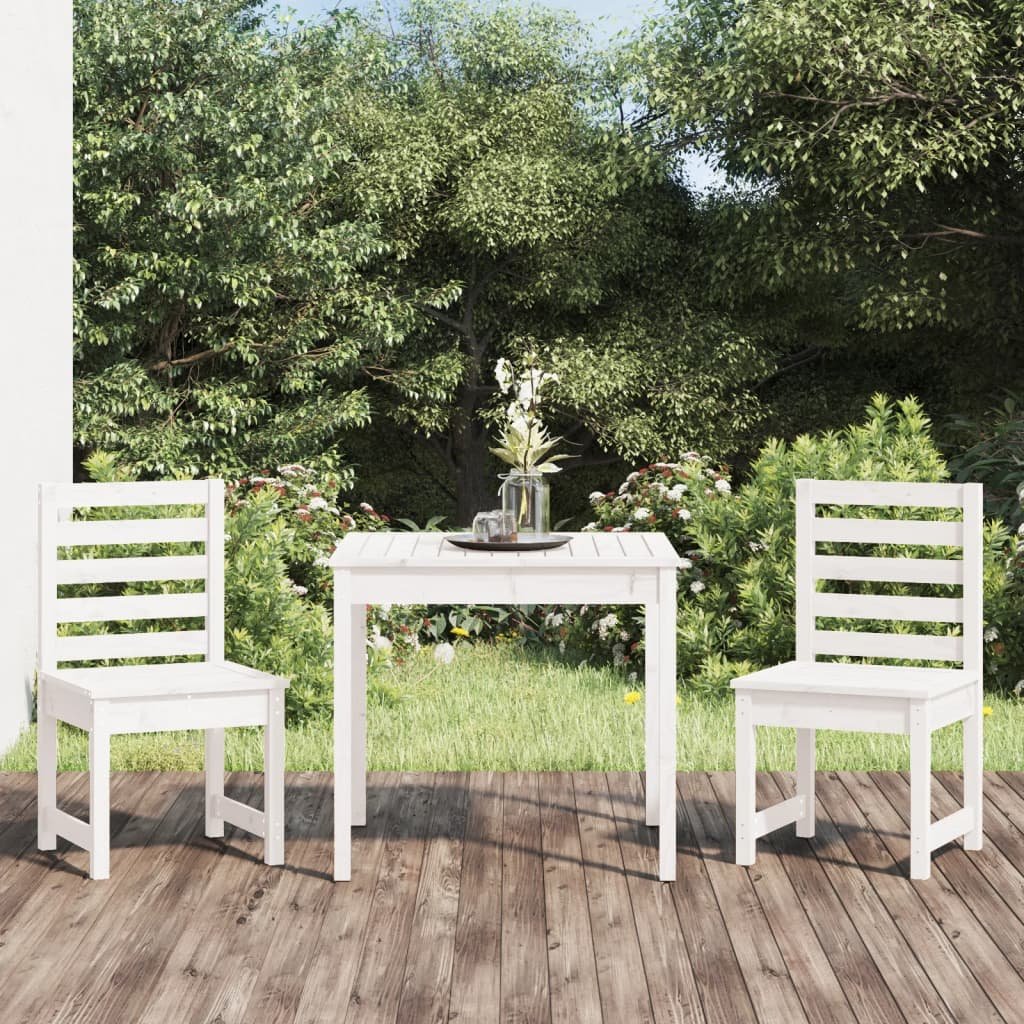 Walplus 3 Piece Wood Bistro Set - White - 82.5 x 82.5 x 76 cm