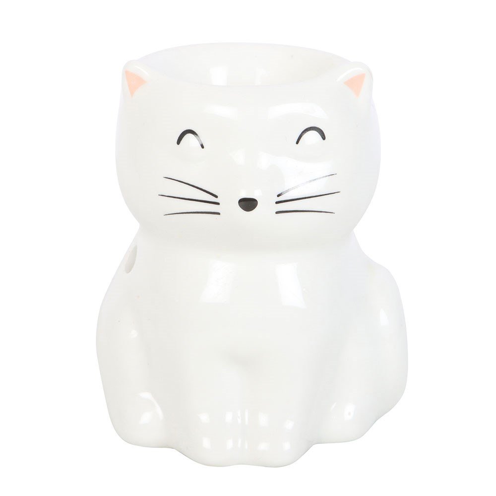 Something Different Smiling Cat Oil Burner - White