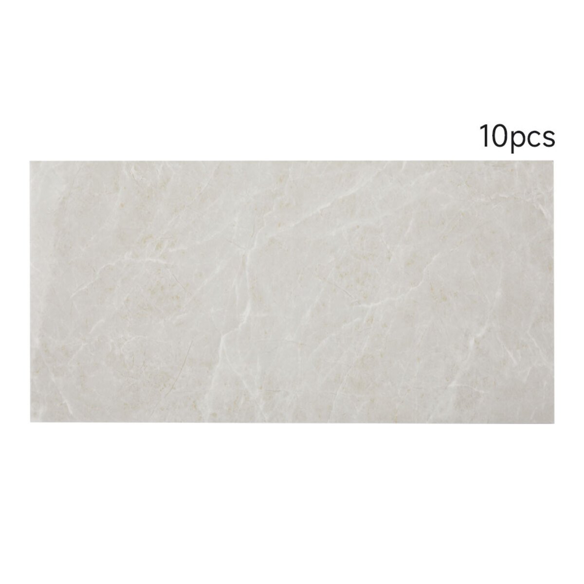 Living and Home 10 Pcs Self-Adhesive Marble PVC Wall Stickers - White