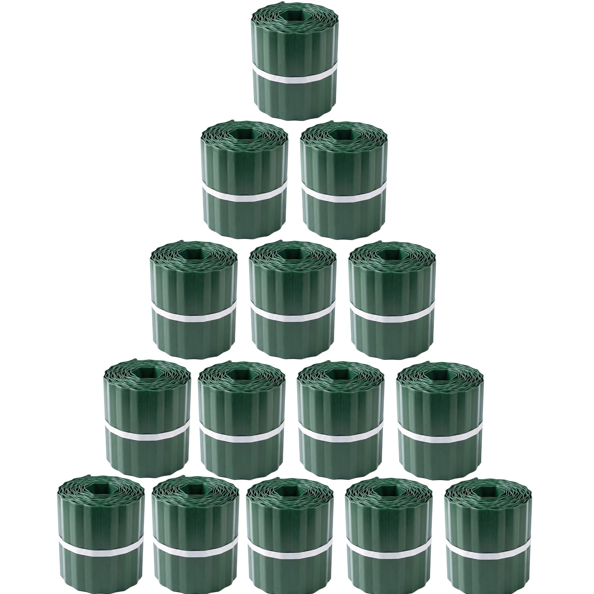 Primrose Green Coated Steel Corrugated Metal Lawn Edging Roll - 100m