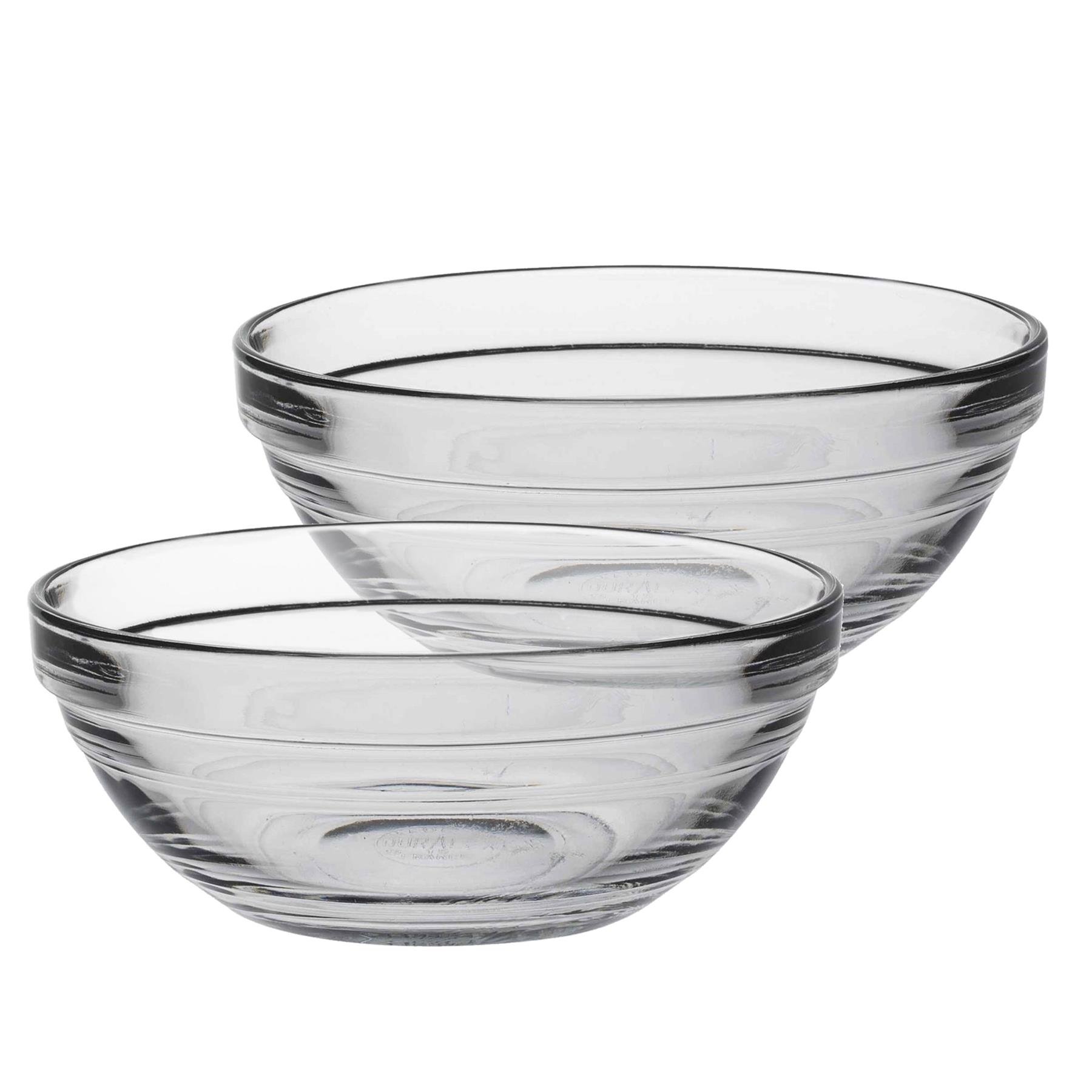 Duralex Lys Stacking 12cm Glass Cooking Food Bowls - Pack of 6
