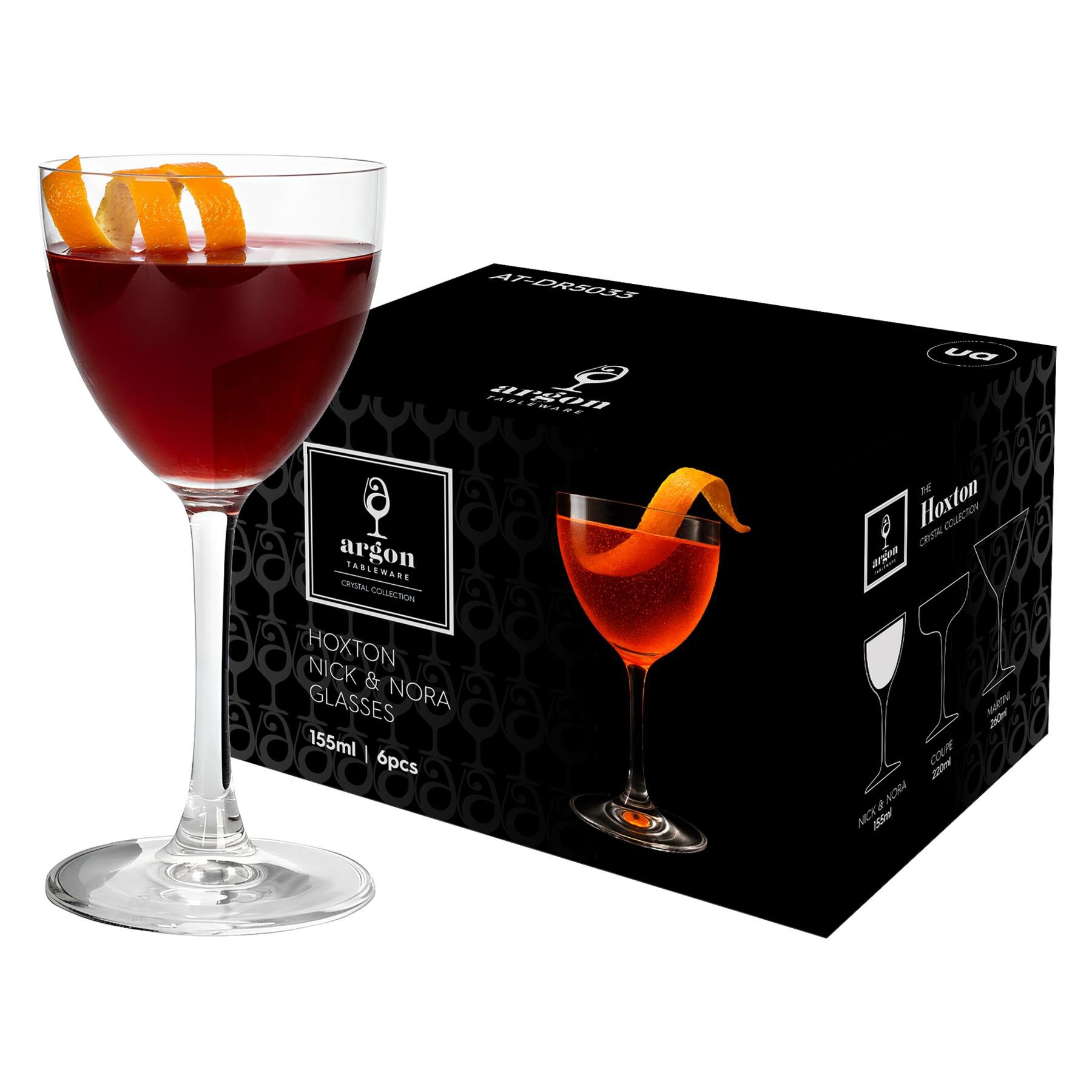Argon Tableware Hoxton Crystal Nick & Nora Glasses - Pack of 48