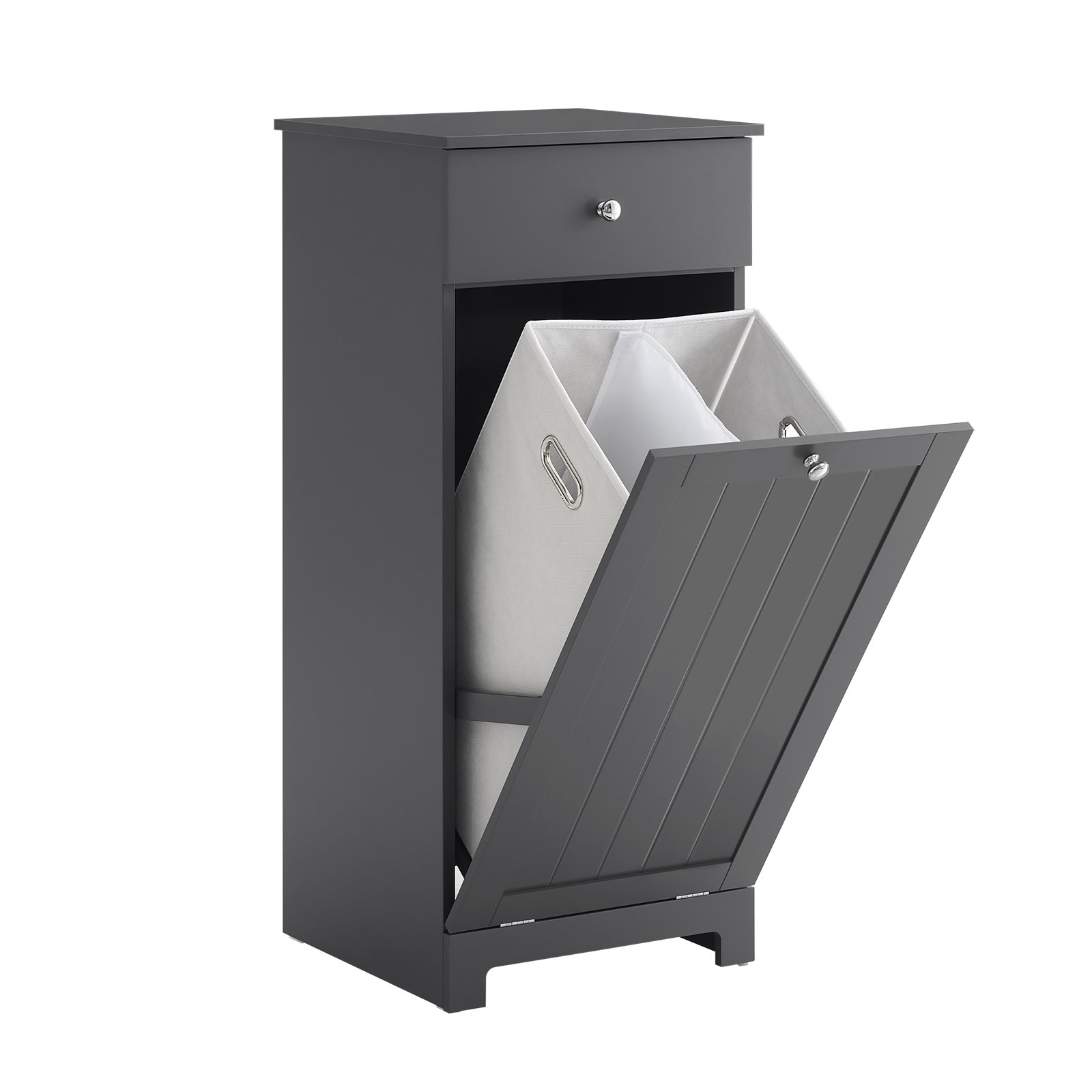 SoBuy 1 Drawer 1 Door Narrow Laundry Cabinet - Dark Grey