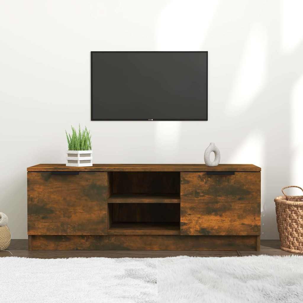 Walplus Engineered Wood TV Cabinet - Dark Oak - 102 x 35 x 36.5 cm
