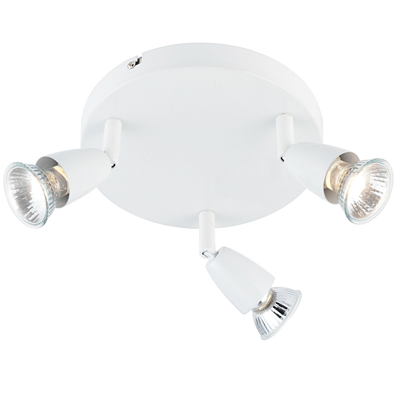 Loops Direct 19cm Diameter Steel Adjustable Ceiling Spotlight - Gloss White