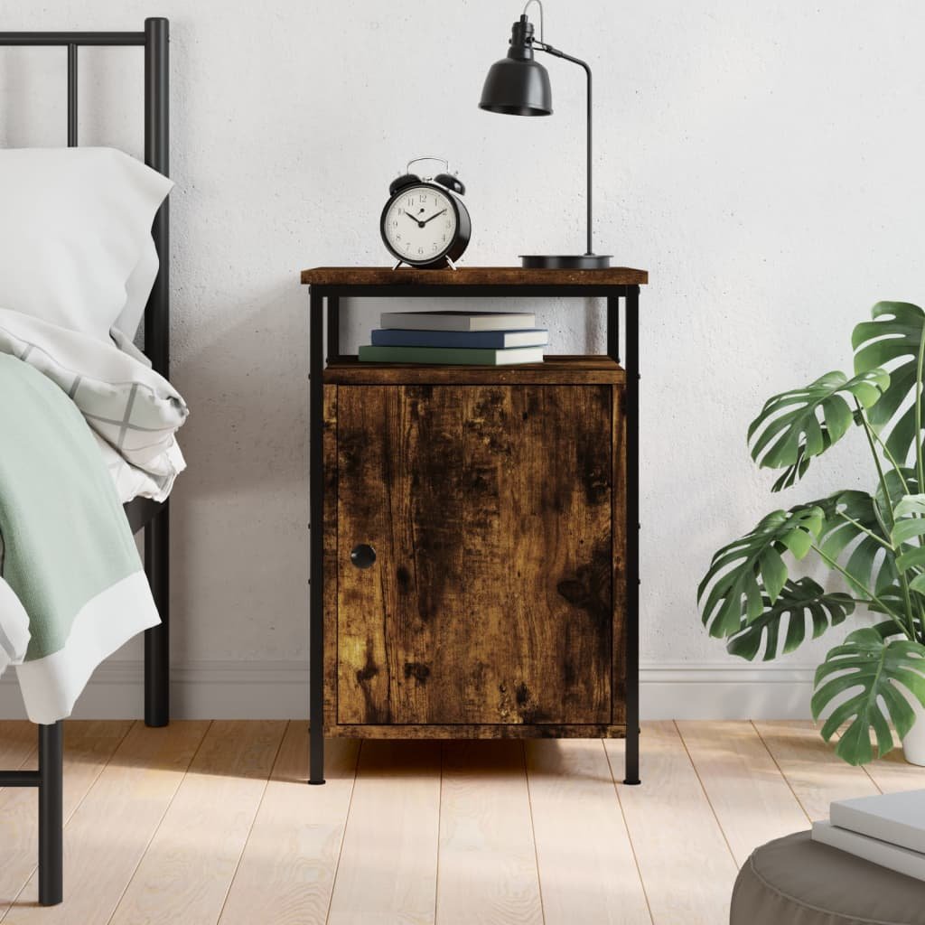 Walplus Engineered Wood Bedside Cabinet - Dark Oak - 40 x 42 x 60 cm