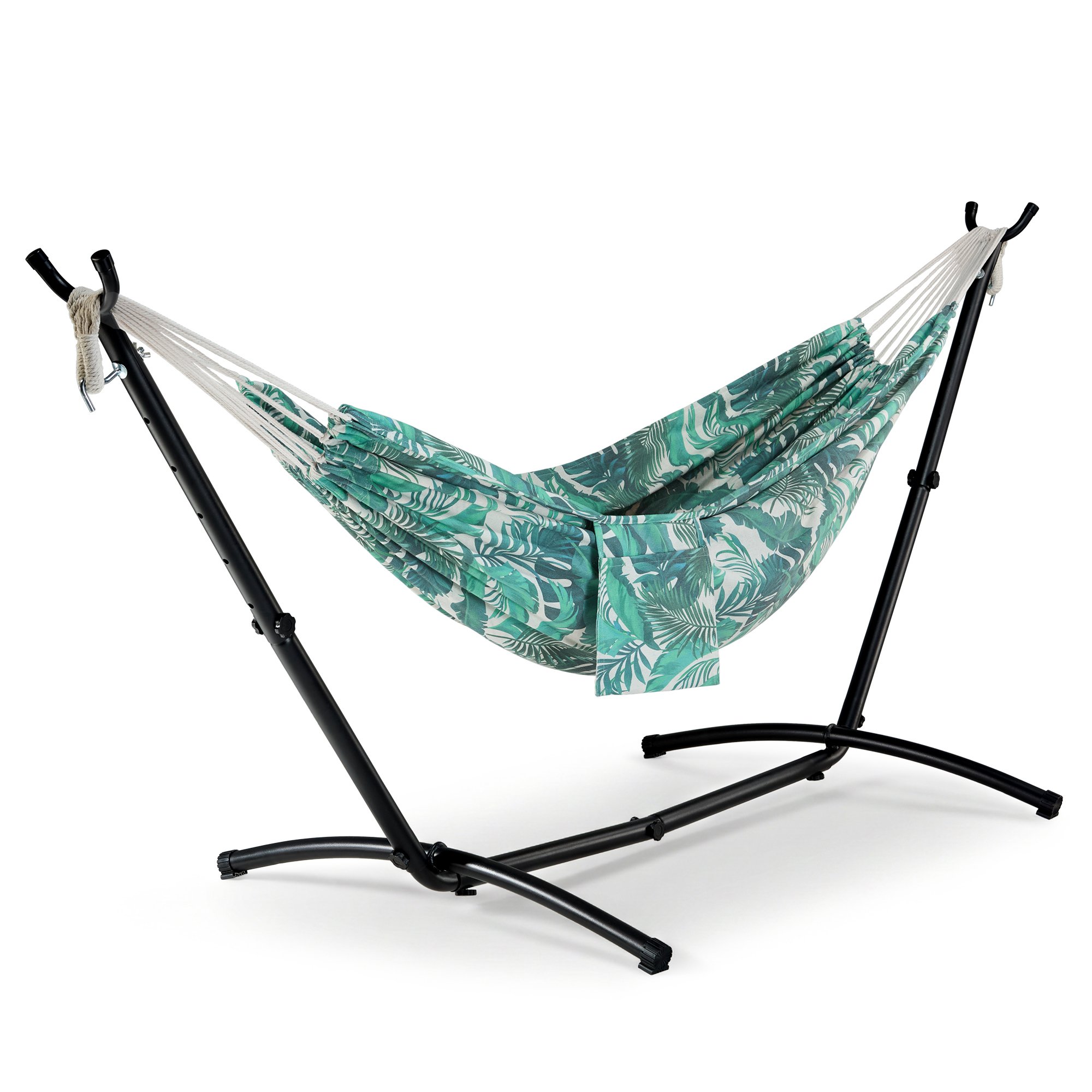 Vonhaus Ibiza Palm 2 Person Hammock with Stand - Green
